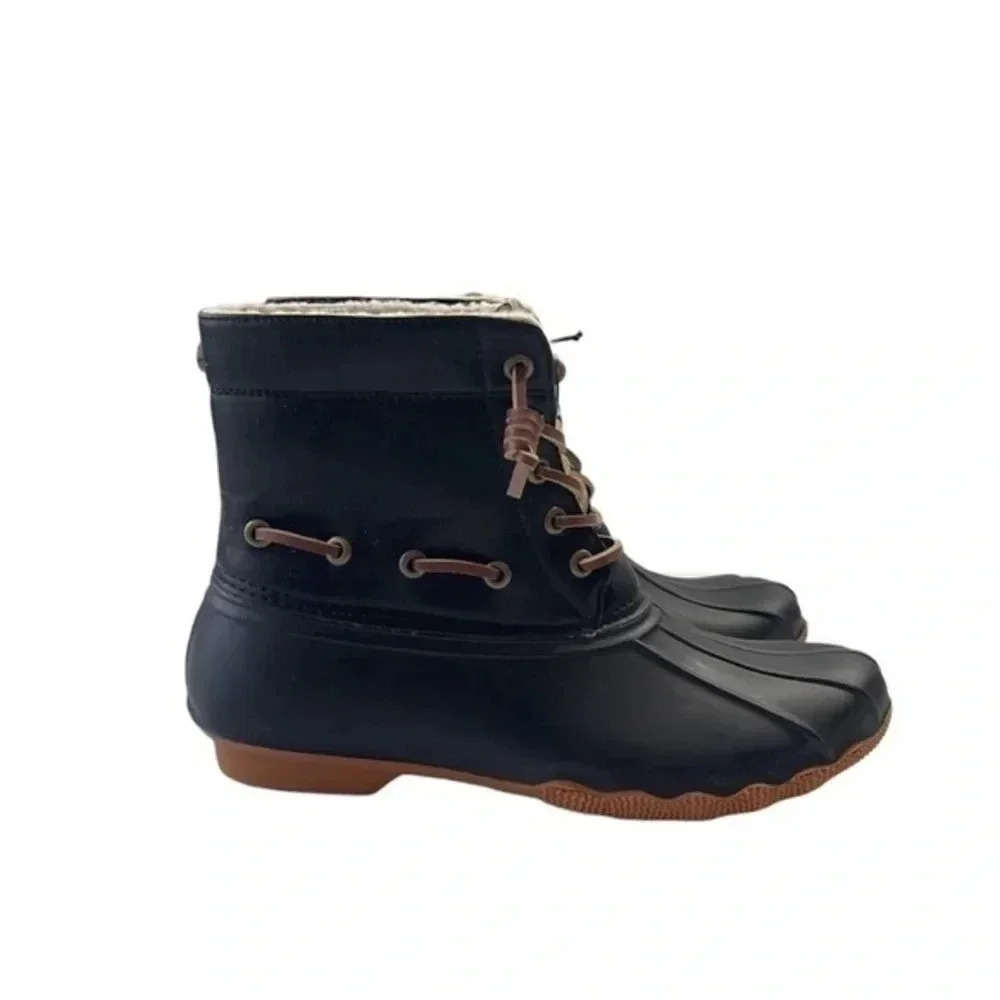 Seven7 Women's Waterproof Duck Rain Boots Women’s Black Size 8